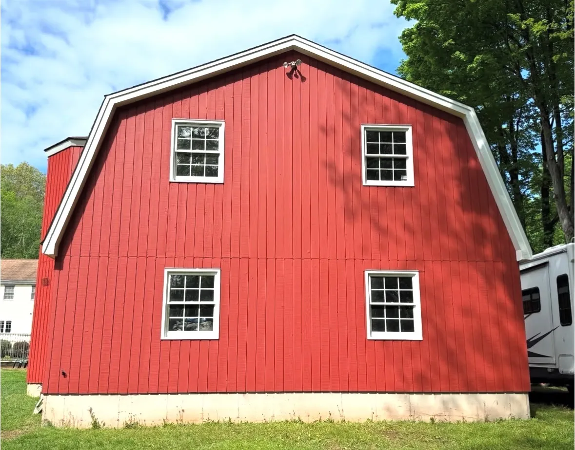 After — Red barn back, prepped and painted