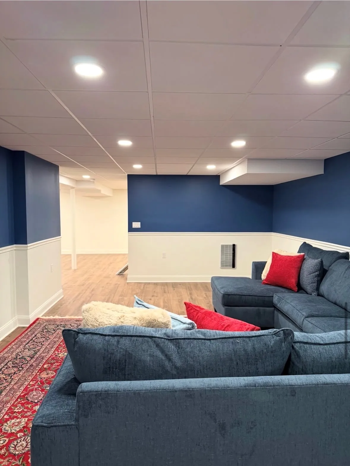 After — Basement finished and painted