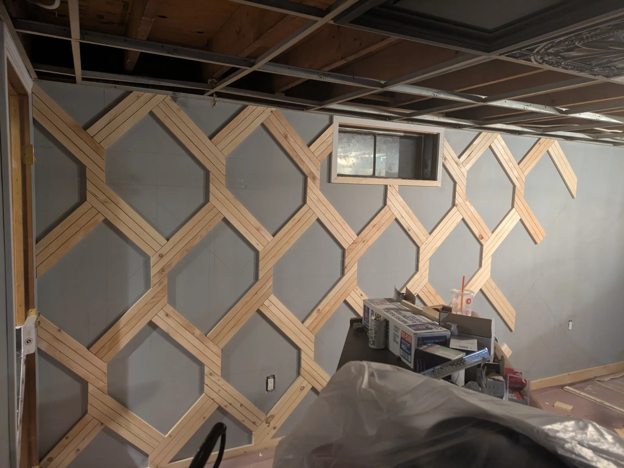 Before — Board & batten accent wall, built and finished