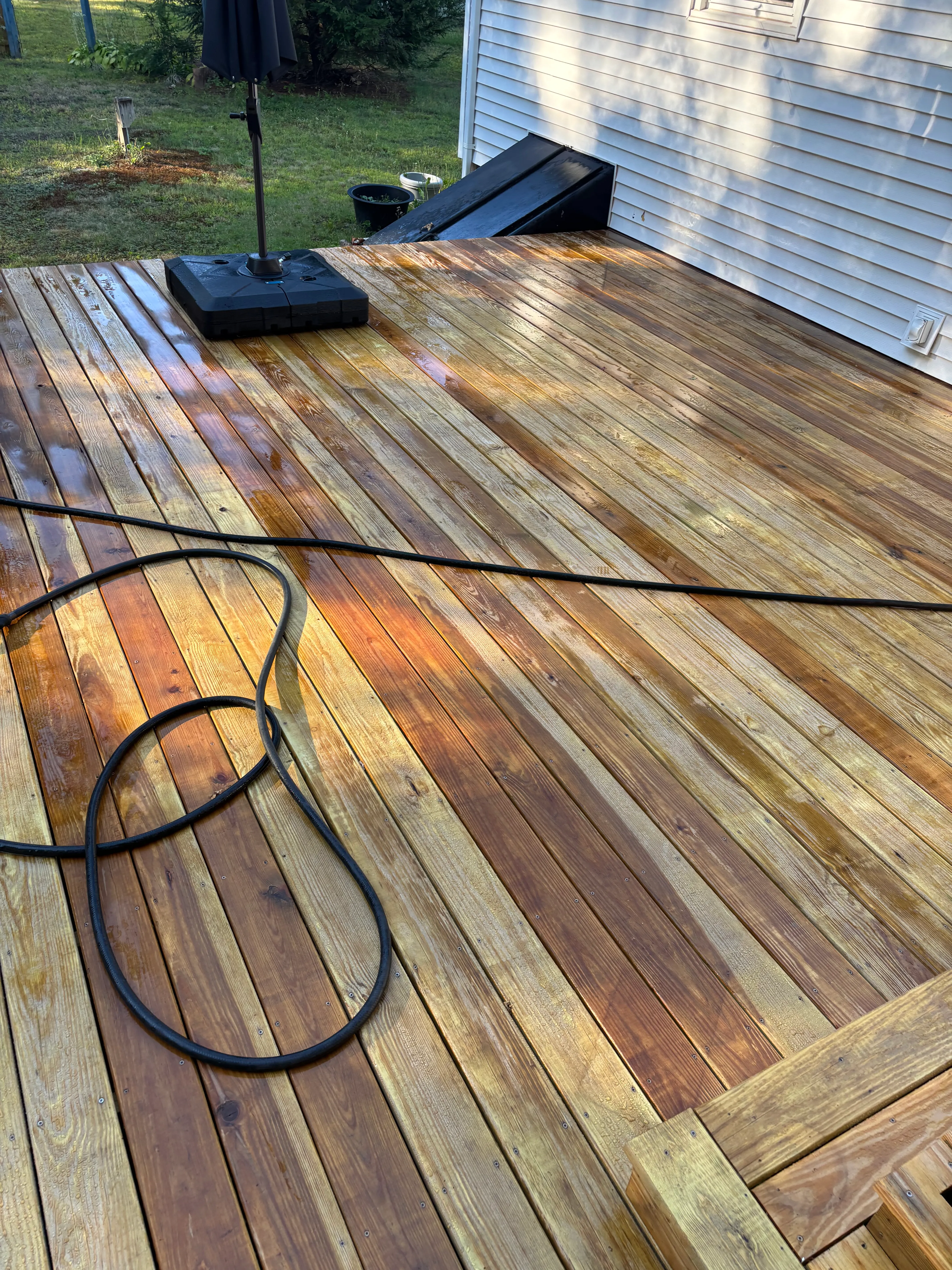 Before — Deck cleaned and re-stained
