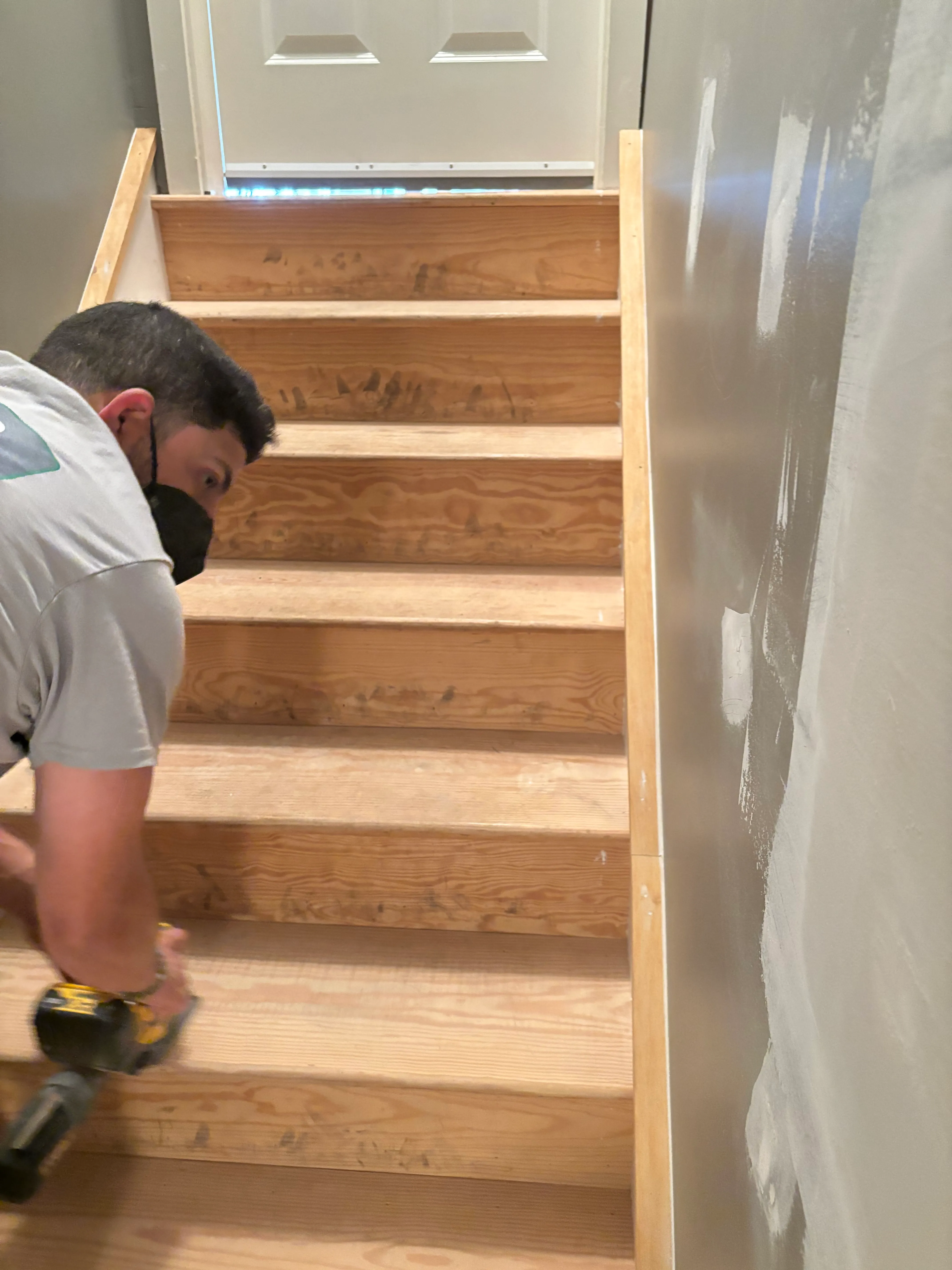 Before — Interior staircase refinished